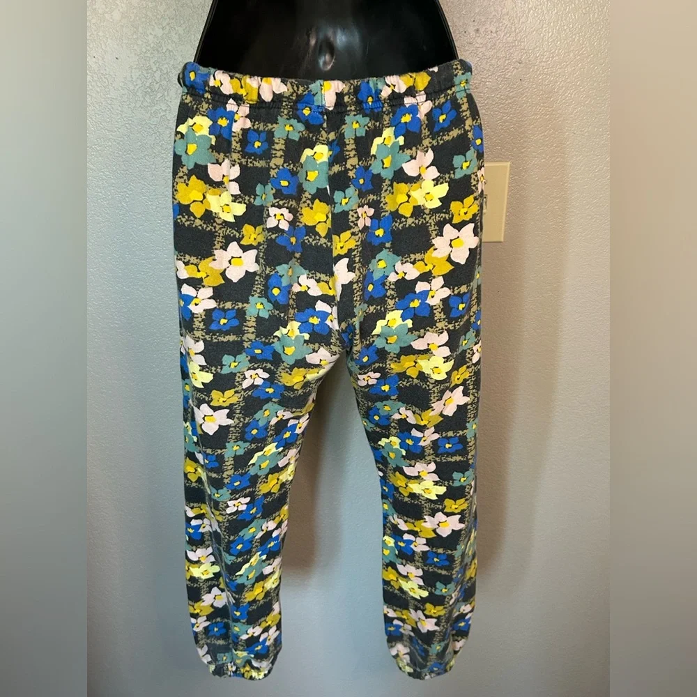 Nordstrom by Cristina Martinez Girls Jogger Sweat Pants Floral Elastic Pockets